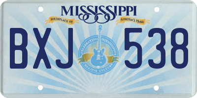 MS license plate BXJ538
