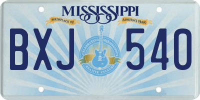 MS license plate BXJ540