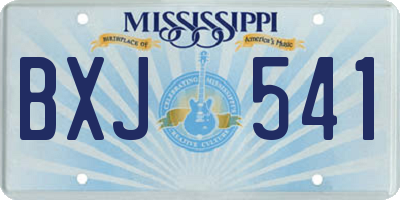 MS license plate BXJ541