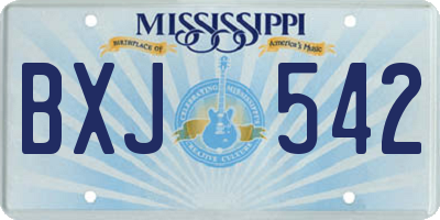MS license plate BXJ542