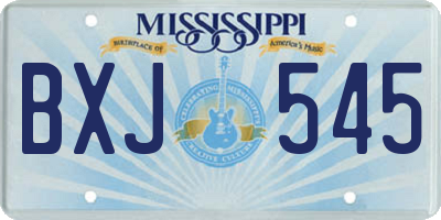 MS license plate BXJ545