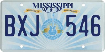 MS license plate BXJ546
