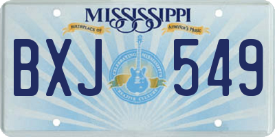 MS license plate BXJ549