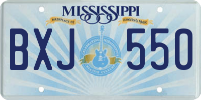 MS license plate BXJ550