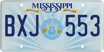 MS license plate BXJ553
