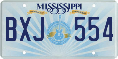 MS license plate BXJ554