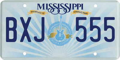 MS license plate BXJ555
