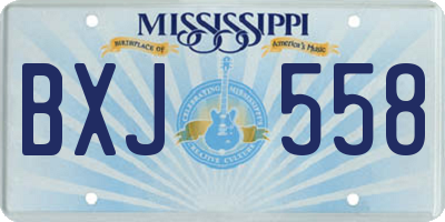 MS license plate BXJ558