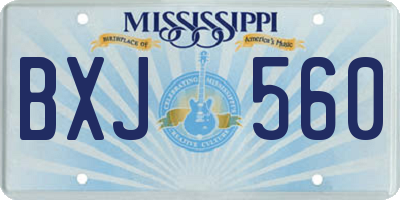 MS license plate BXJ560