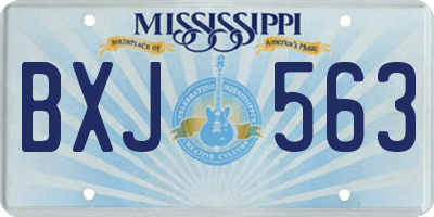 MS license plate BXJ563