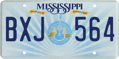 MS license plate BXJ564