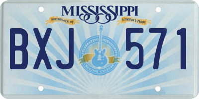 MS license plate BXJ571