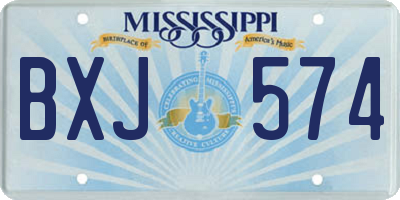 MS license plate BXJ574