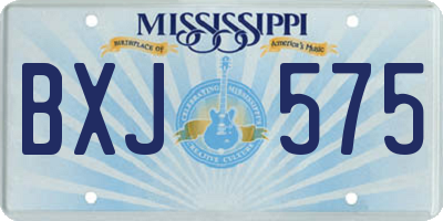 MS license plate BXJ575