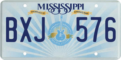 MS license plate BXJ576
