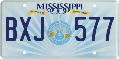 MS license plate BXJ577