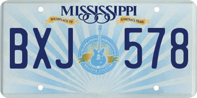 MS license plate BXJ578