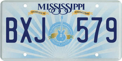 MS license plate BXJ579