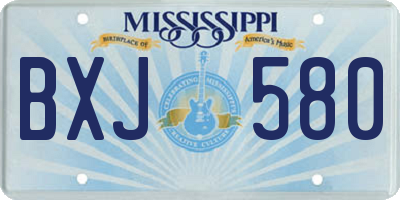 MS license plate BXJ580