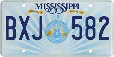 MS license plate BXJ582