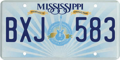 MS license plate BXJ583