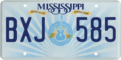 MS license plate BXJ585