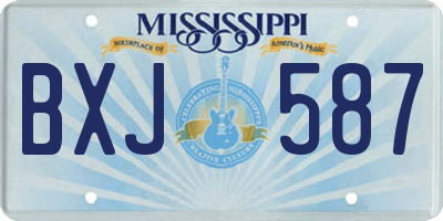 MS license plate BXJ587