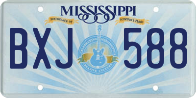 MS license plate BXJ588