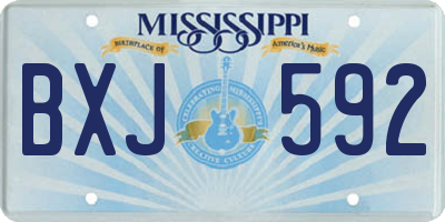 MS license plate BXJ592