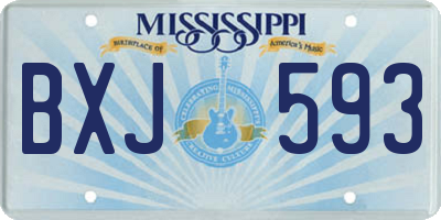 MS license plate BXJ593