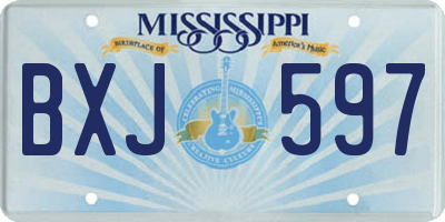 MS license plate BXJ597