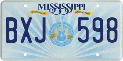 MS license plate BXJ598