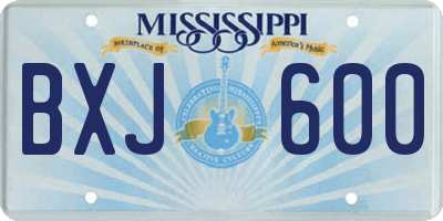 MS license plate BXJ600