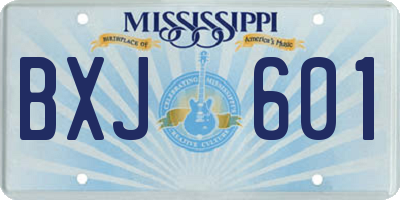MS license plate BXJ601