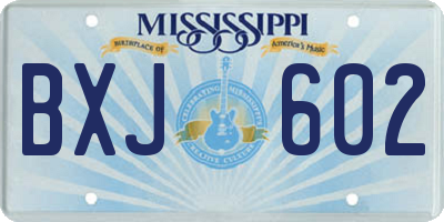 MS license plate BXJ602