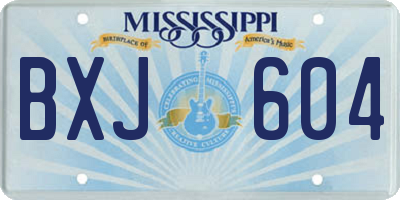 MS license plate BXJ604