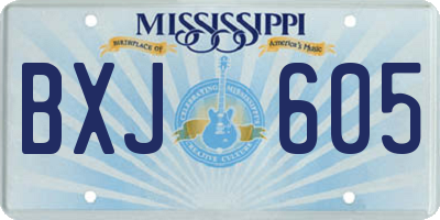 MS license plate BXJ605