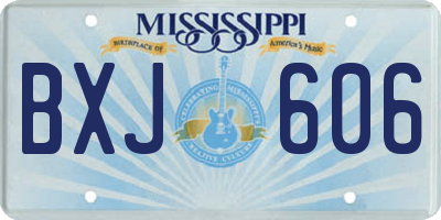 MS license plate BXJ606