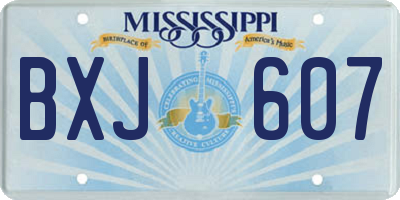 MS license plate BXJ607
