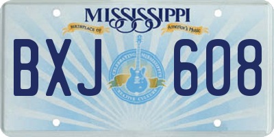 MS license plate BXJ608
