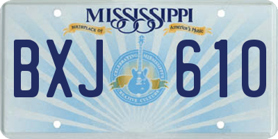 MS license plate BXJ610