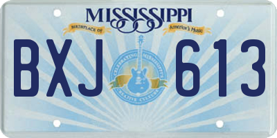MS license plate BXJ613