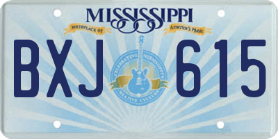 MS license plate BXJ615