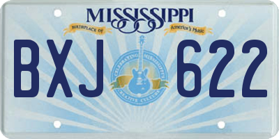 MS license plate BXJ622