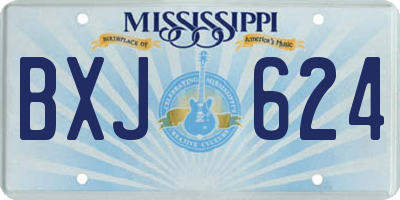 MS license plate BXJ624