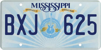 MS license plate BXJ625