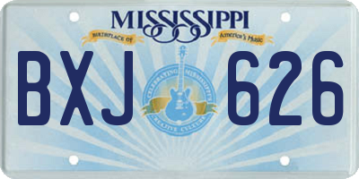 MS license plate BXJ626