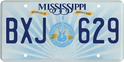MS license plate BXJ629