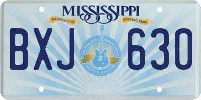 MS license plate BXJ630