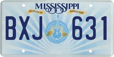MS license plate BXJ631